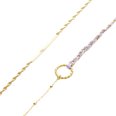 Semi Twisted and Handmade Braided Sterling Silver Bracelet Set